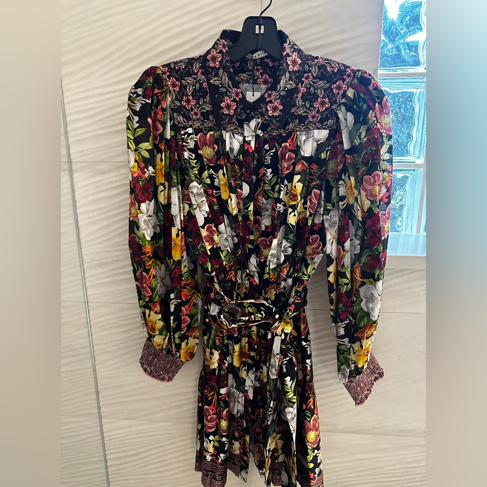 Alice Olivia floral cotton dress size 8